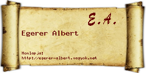 Egerer Albert névjegykártya