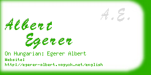 albert egerer business card